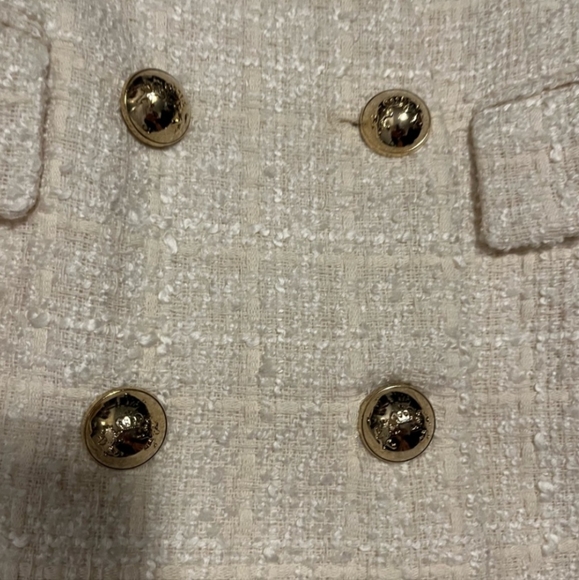 Zara Tweed Cream Blazer - Picture 3 of 4